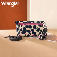 Wrangler Cow Print Wallet/Wristlet/Crossbody - Hot Pink