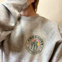 Prescott Arizona Grey Cactus Crew Neck