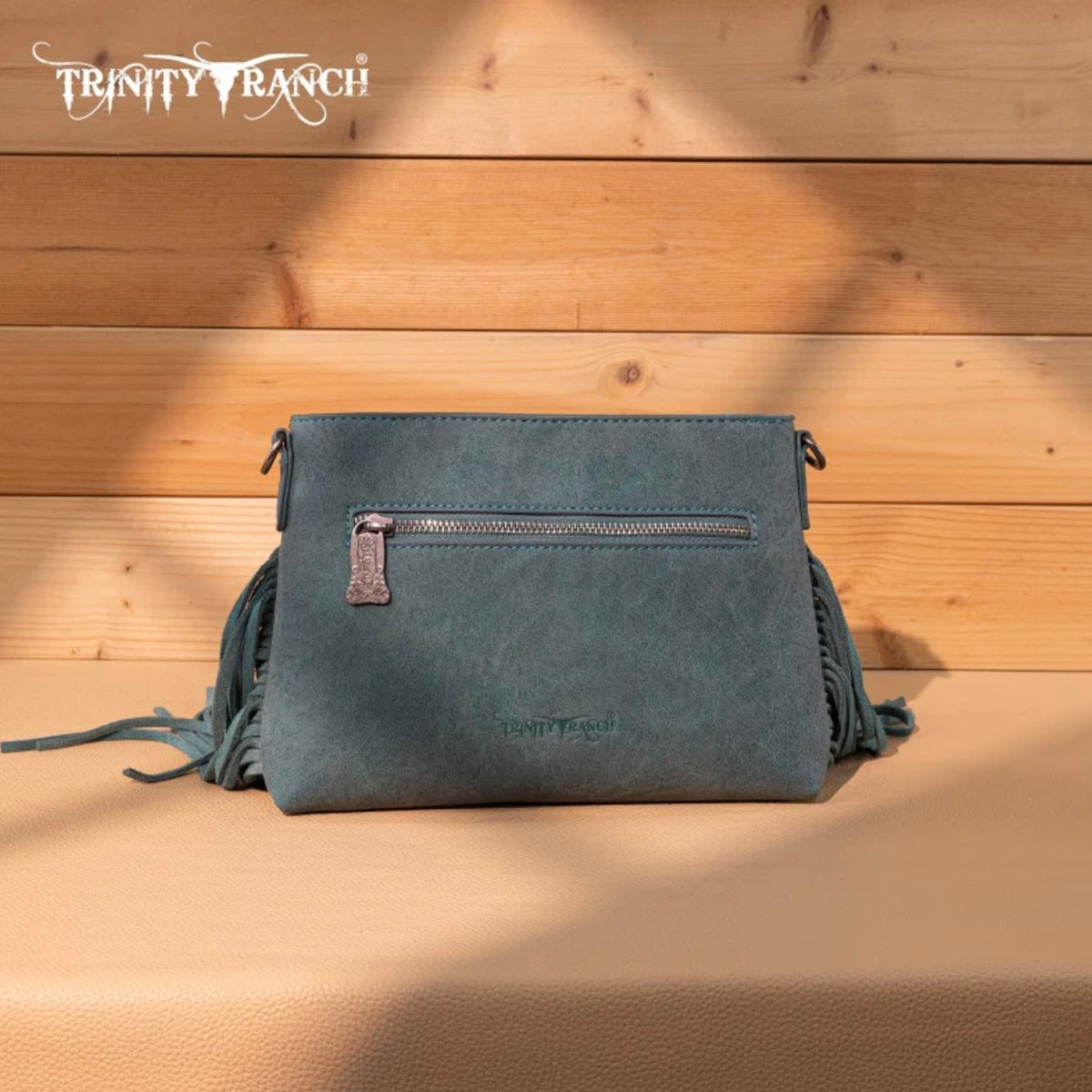 Trinity Ranch Floral Tooled Hair-On Cowhide Crossbody