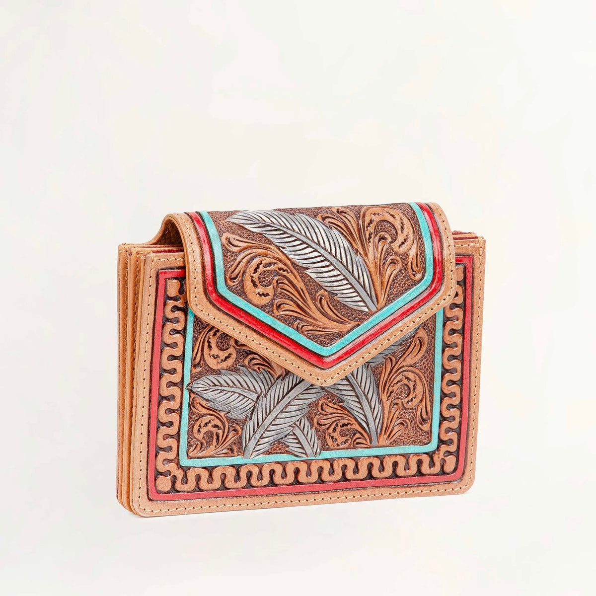Loyal West Copper Canyon Cardholder In Handtooled Leather