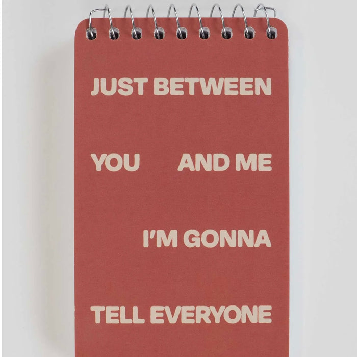 Just Between You And Me I'm Gonna Tell Everyone 3x5 Spiral Notebook