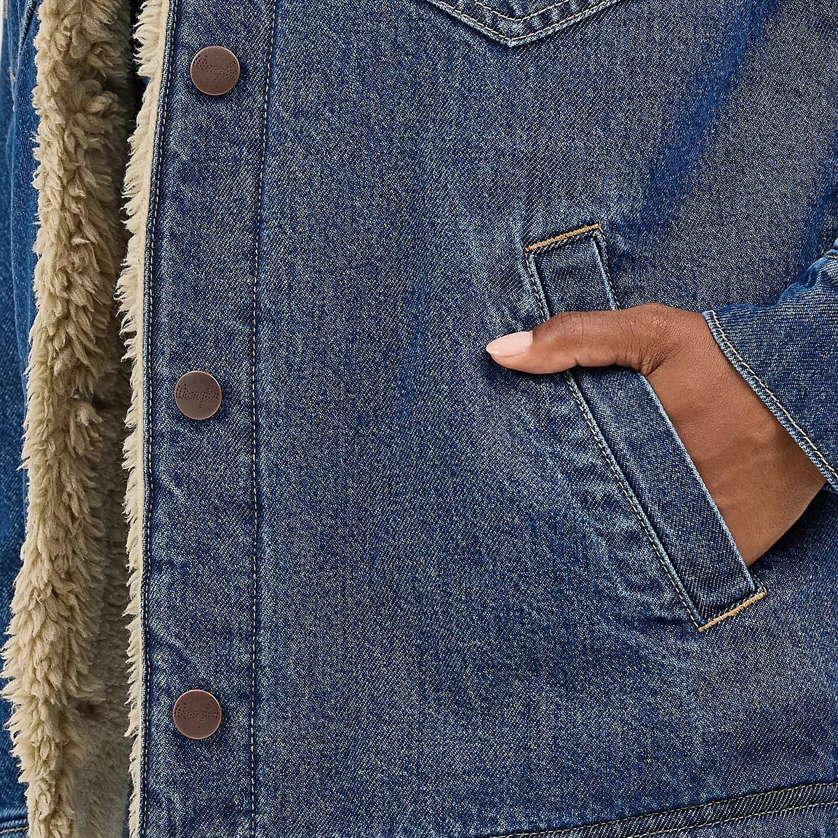 Women's Western Sherpa Lined Denim Range Coat
