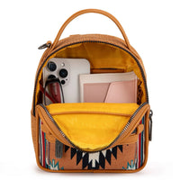 Wrangler Orange Aztec Knitted With Coin Pouch Mini Backpack