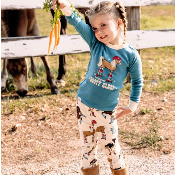 Lazy One ‘I NEED MY BOOTY SLEEP’ Kid's Long Sleeve PJ Set