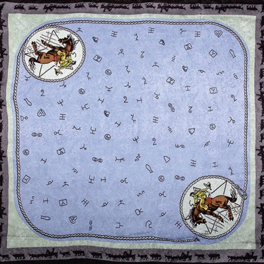 Brand Slate Blue Silk Scarf