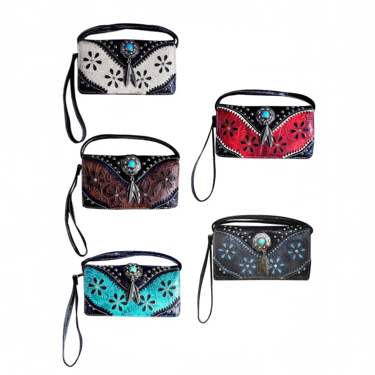 Tri-Fold Concho Feather Decal Wallet