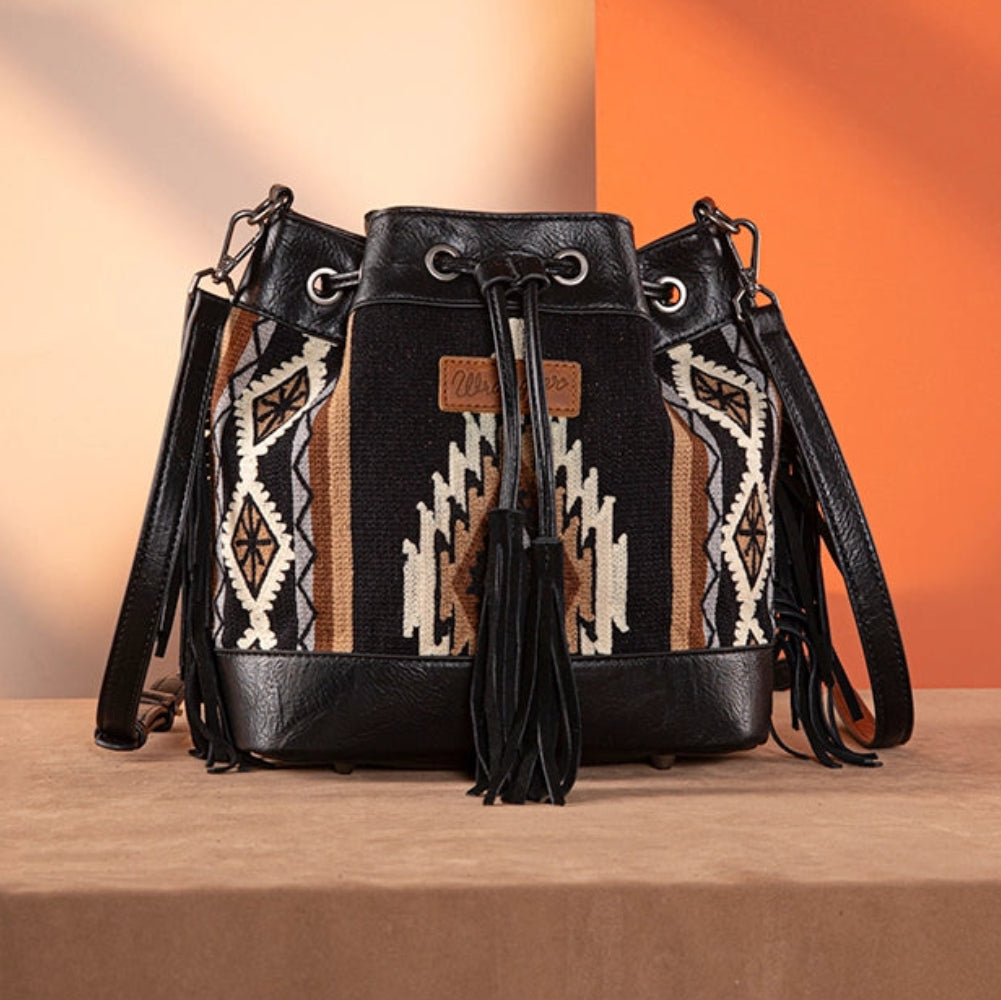 Wrangler Aztec Knitted Bucket Bag