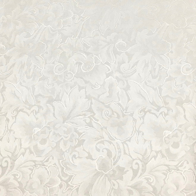Jacquard White Silk Scarf