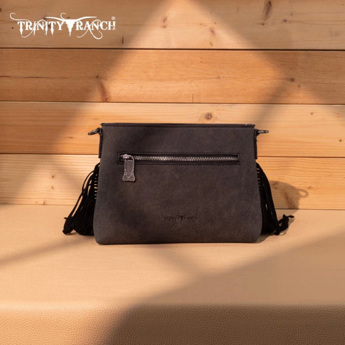 Trinity Ranch Floral Tooled Hair-On Cowhide Crossbody