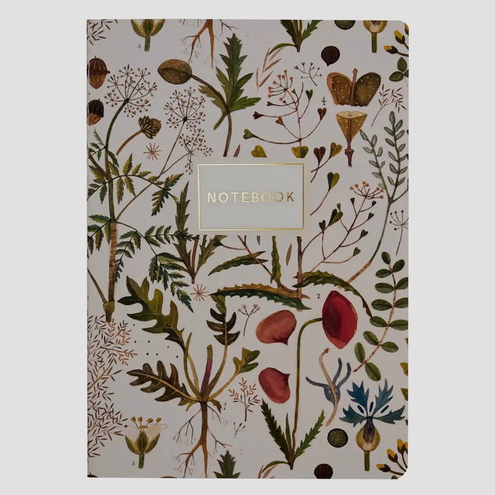 White Greens and Flowers Notebook