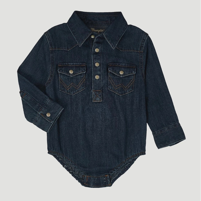 Baby Long Sleeve Denim Onesie