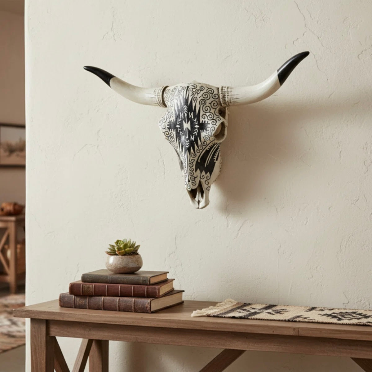 Faux Carved Cow Skull