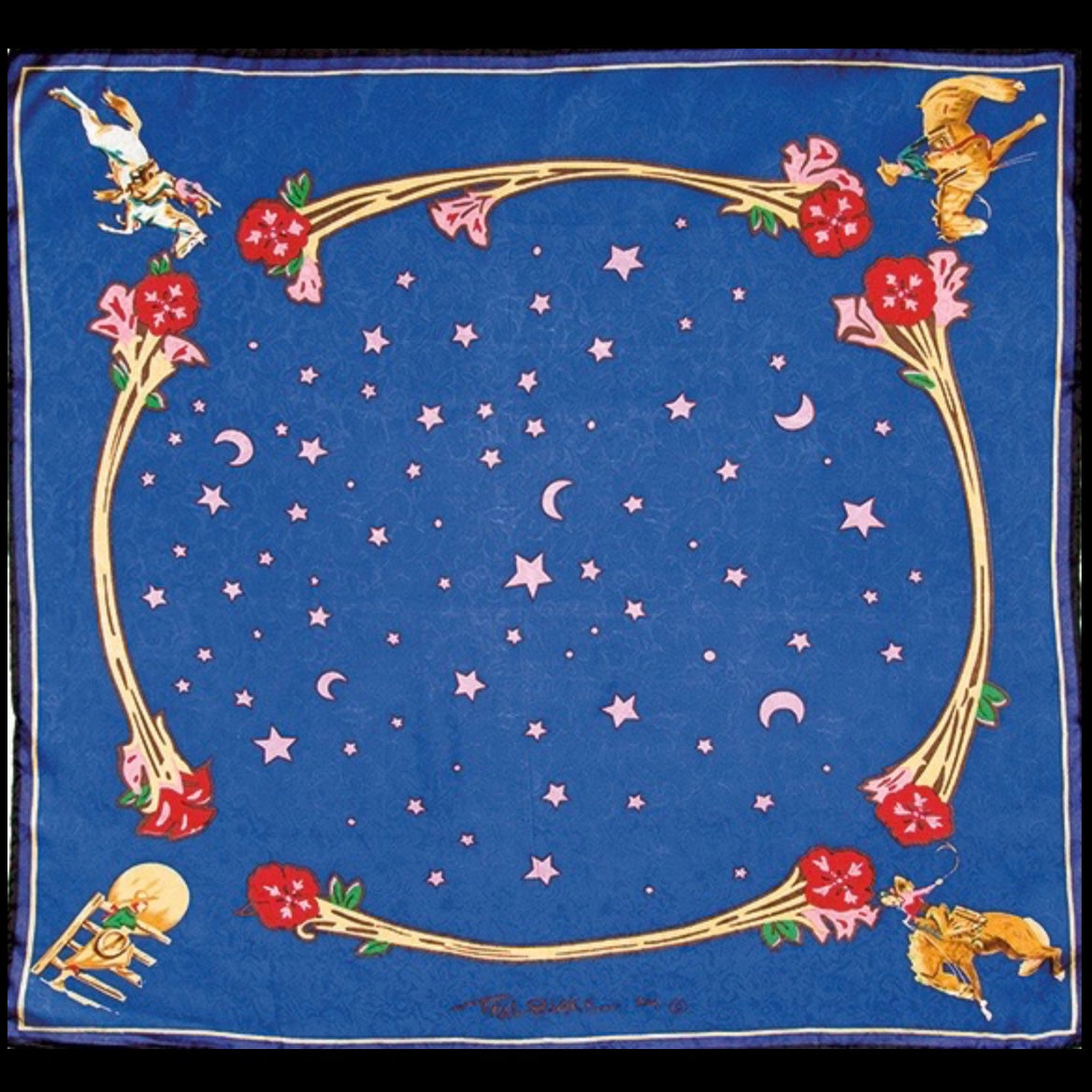 Rodeo Girls Blue Silk Scarf