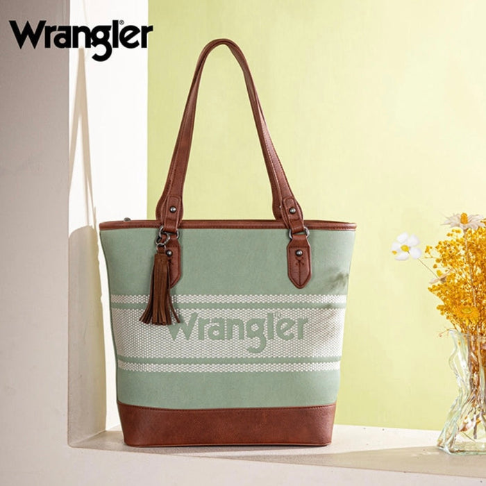 Wrangler Embroidered Canvas Tote Bag
