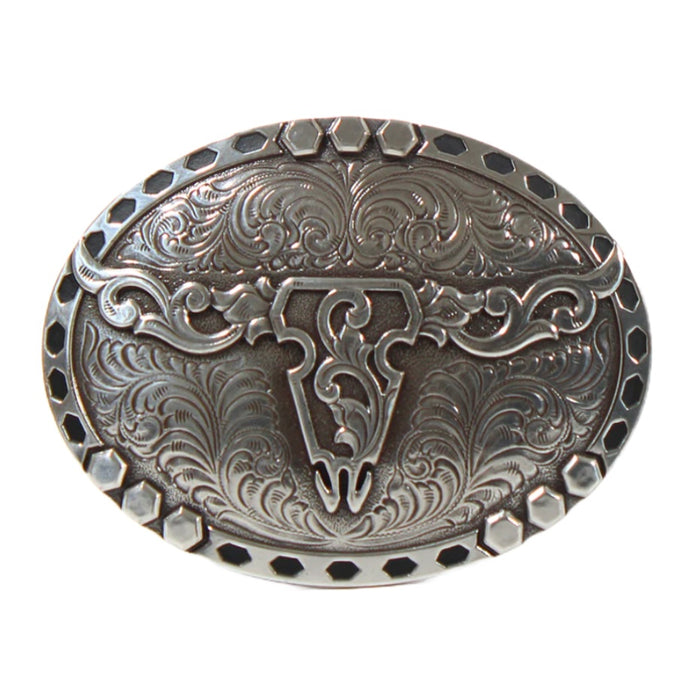 Nocona Men's Floral Longhorn Buckle