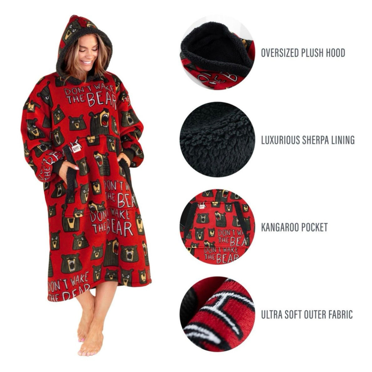 Don't Wake The Bear Blanket Hoodie