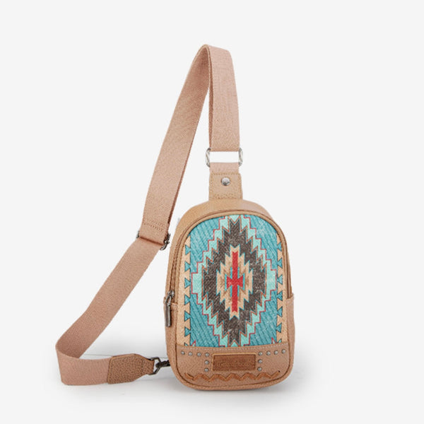 MONTANA WEST AZTEC PRINTED SLING BAG