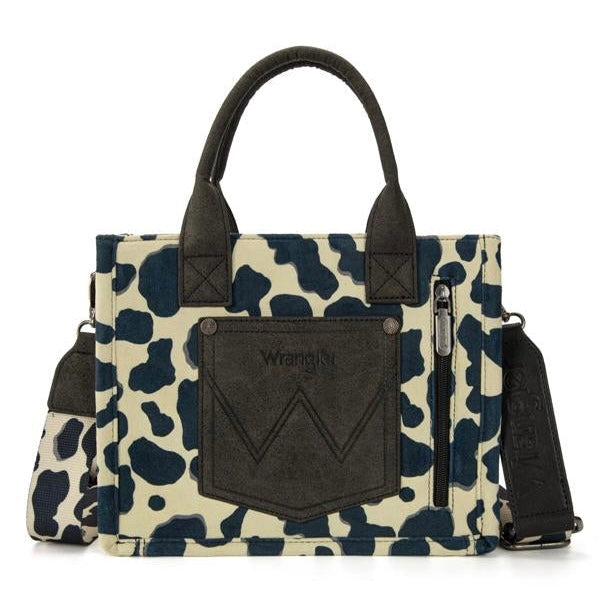 Wrangler Cow Print Concealed Carry Tote/Crossbody -Black