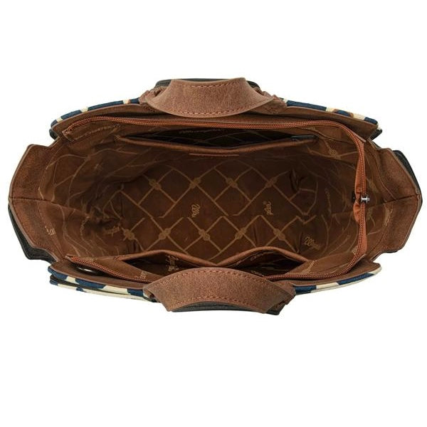 Wrangler Cow Print Concealed Carry Tote/Crossbody - Brown