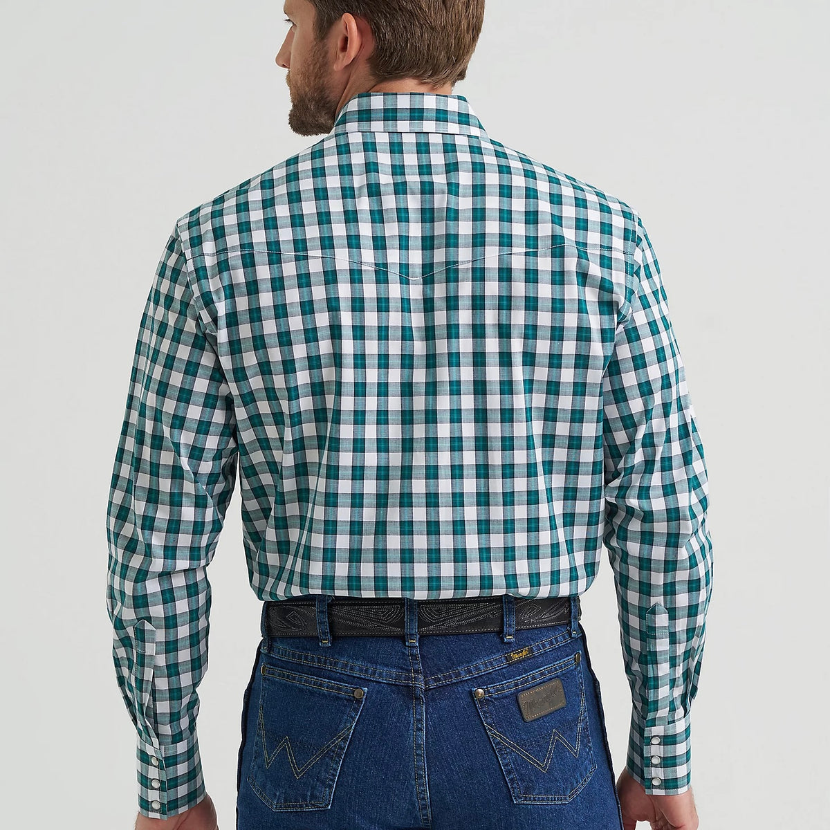 MEN'S WRINKLE RESIST LONG SLEEVE WESTERN SNAP PLAID SHIRT
