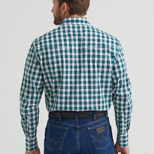 MEN'S WRINKLE RESIST LONG SLEEVE WESTERN SNAP PLAID SHIRT