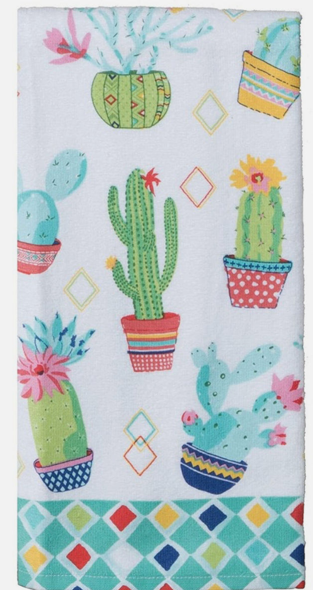 Cactus Garden Dual Purpose Terry Towel