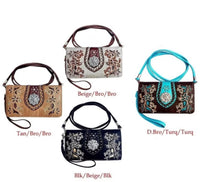 Tri-Fold Sparkle Decal Wallet with Crossbody Strap