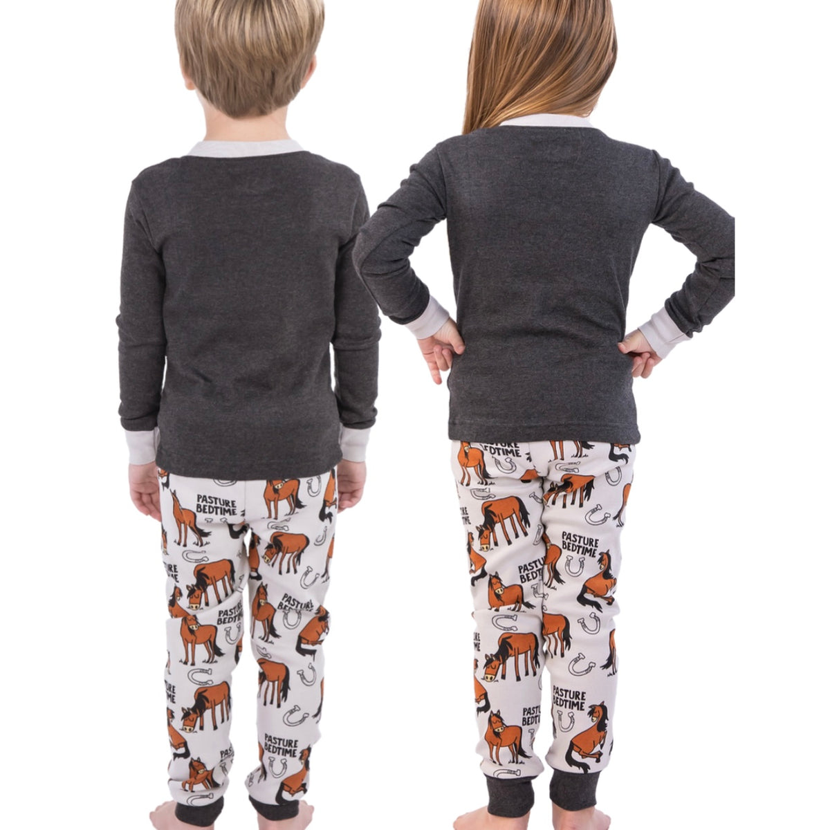 Pasture Bedtime Grey Horse PJ Set