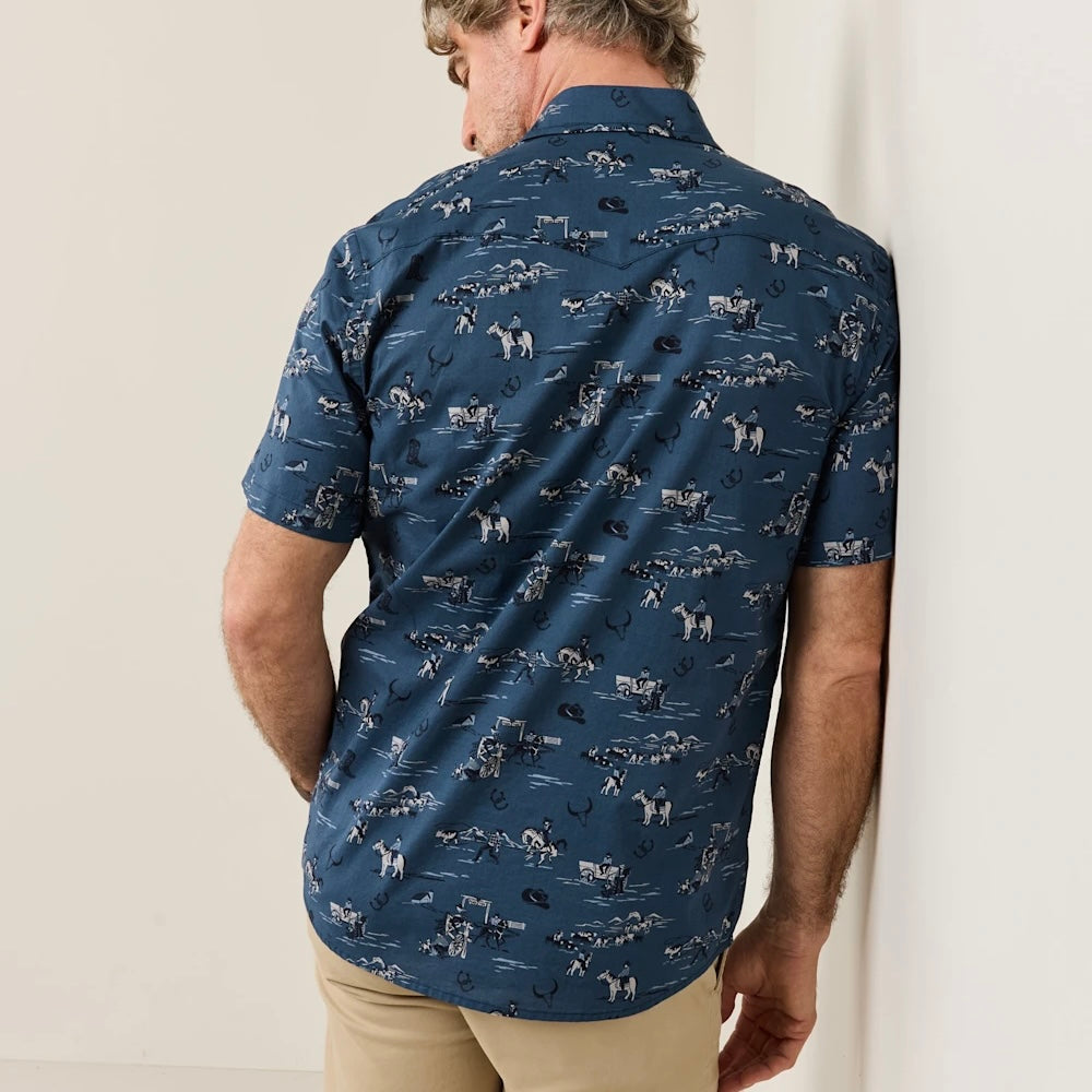 Pendleton Men’s Short-Sleeve Blue Cowboy Laramie Snap-Front Shirt