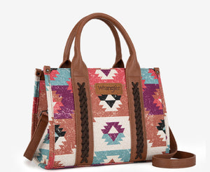 Wrangler Southwestern Print Canvas Tote Bag - Tan