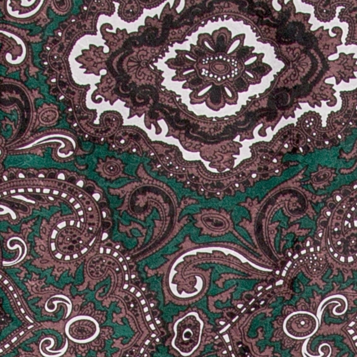 Paisley Green/Chocolate Silk Scarf