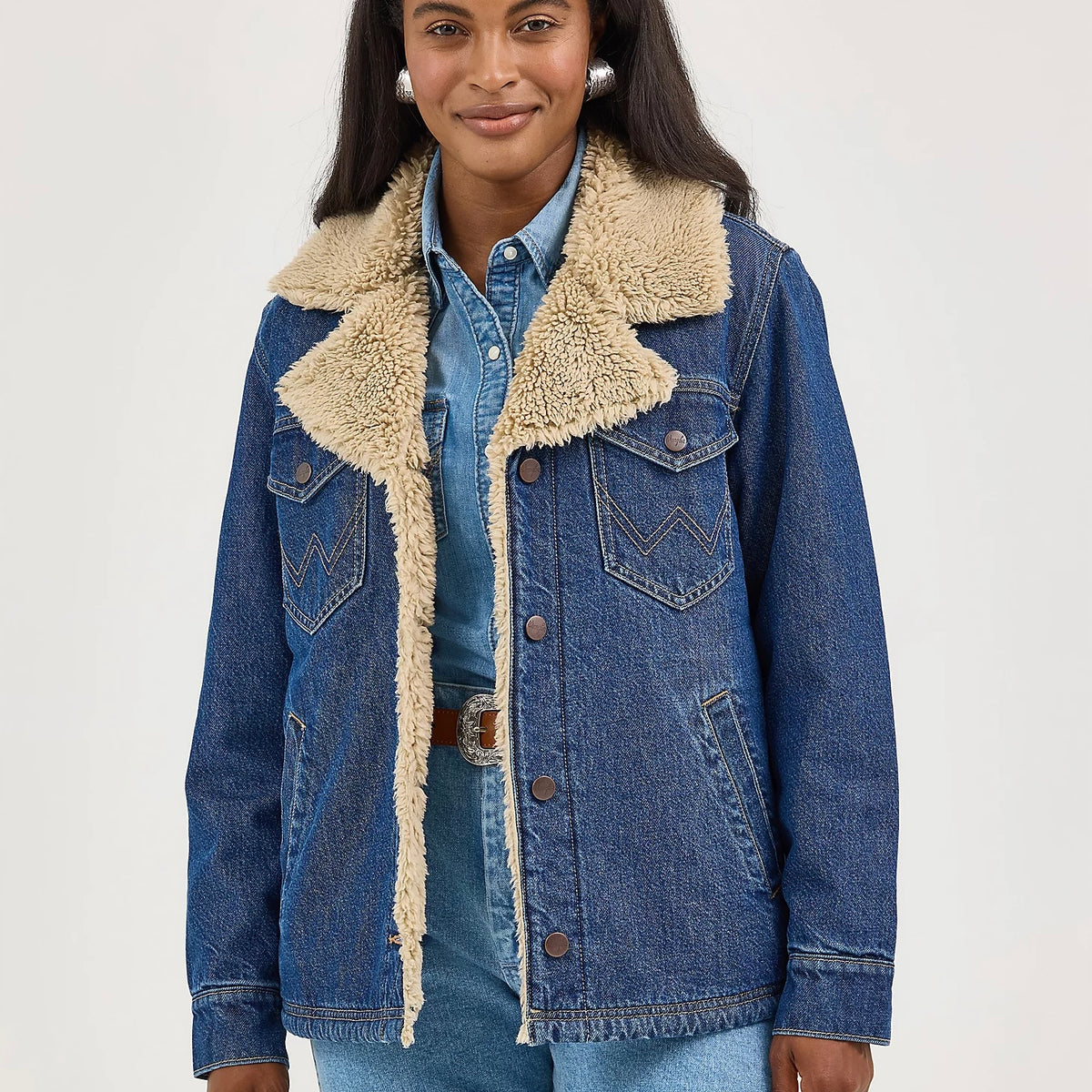 Women's Western Sherpa Lined Denim Range Coat