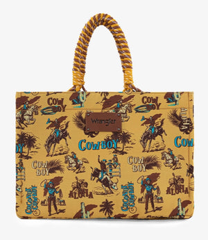 Wrangler Cowboy Print Tote Bag