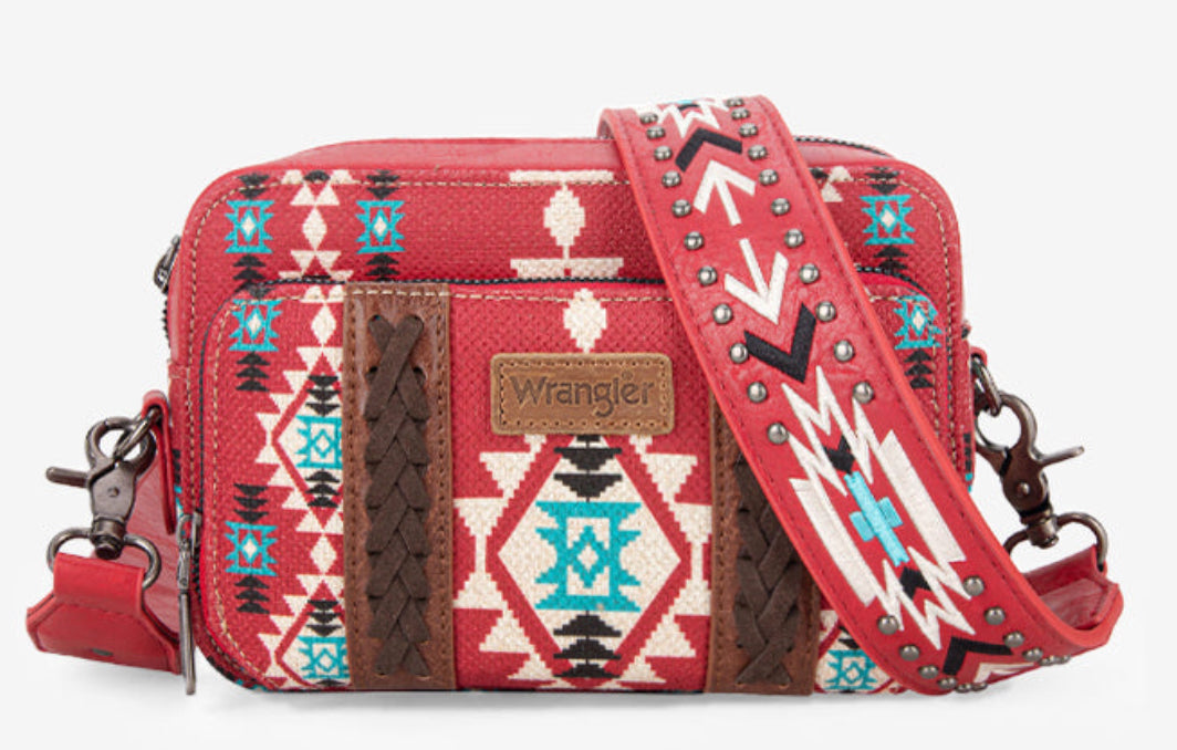 Wrangler Aztec Printed Crossbody Purse