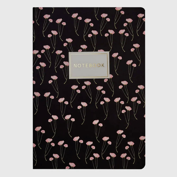 Poppies on Black Notebook