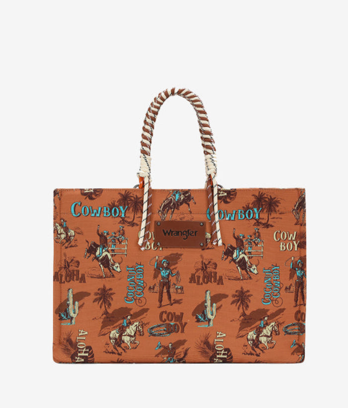 Wrangler Cowboy Print Tote Bag