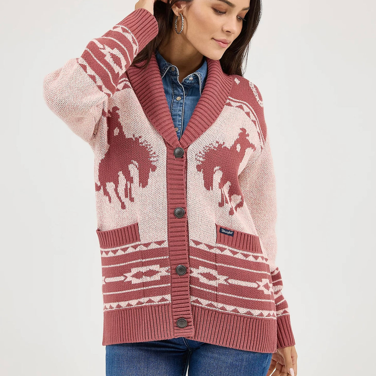 Woman's Wrangler Retro Western Cardigan