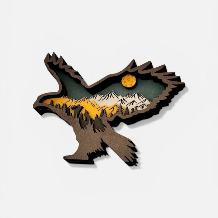 Medium Eagle Layered Wood Art