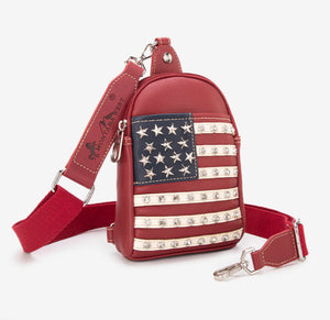 Montana West Patriotic American Sling Bag