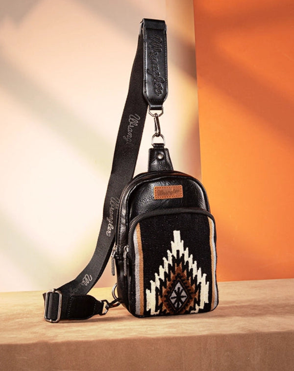 Wrangler Aztec Knitted Sling Bag