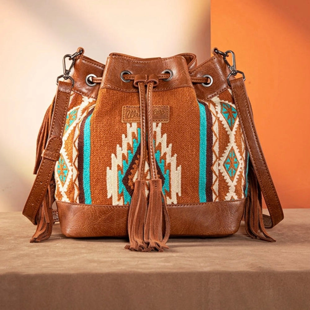 Wrangler Aztec Knitted Bucket Bag