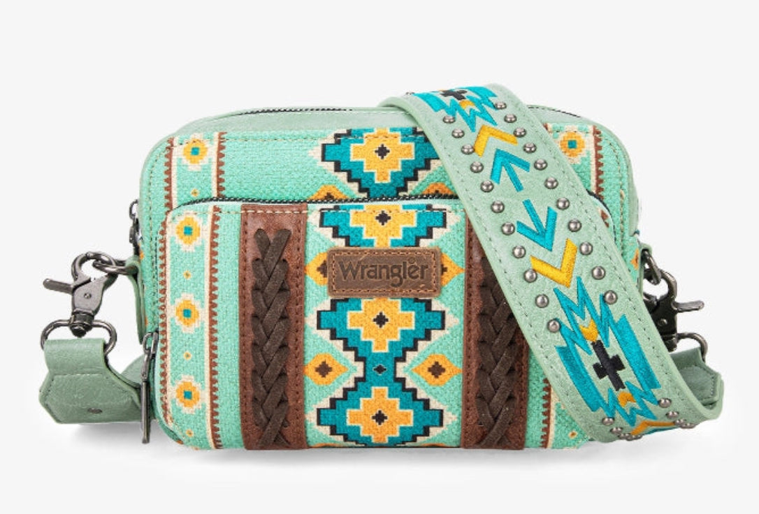 Wrangler Aztec Printed Crossbody Purse