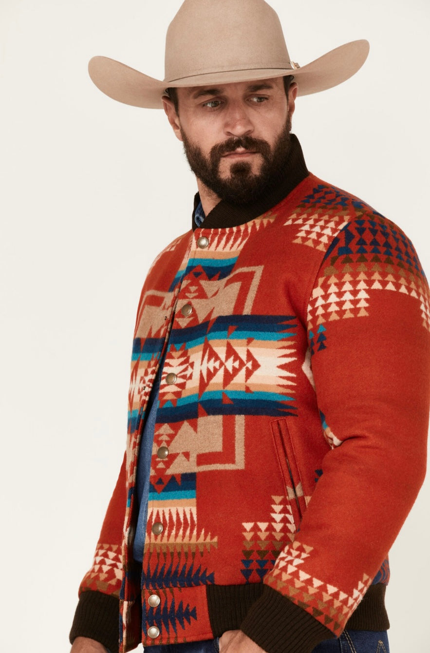 Men's Pendleton Gorge All-Over Print Quilted Snap Bomber