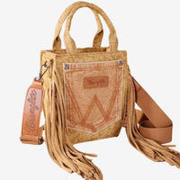 Wrangler Denim Pocket Fringe Crossbody Tote