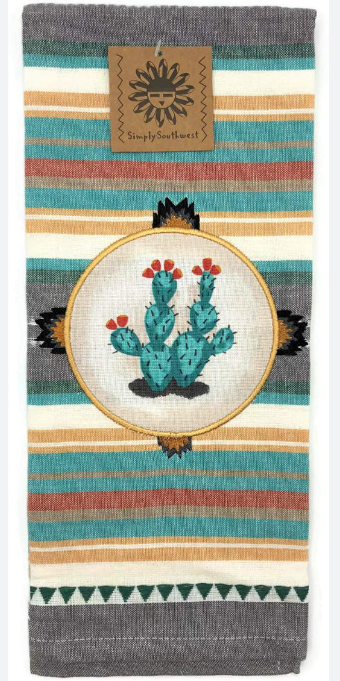 Simply Southwest Southwest Craze Aplq. Tea Towel