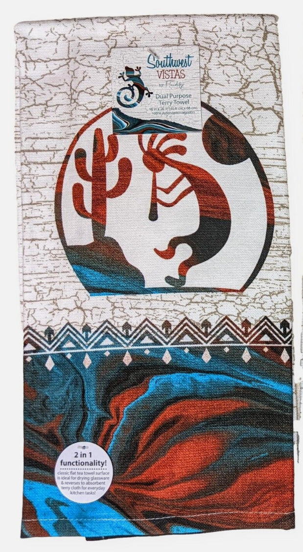 Southwest Vistas Kokopelli Duel Purpose Terry Towel