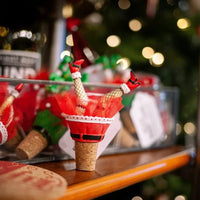 Christmas Wiggle Legs Wine Bottle Stopper Marabou Feathers