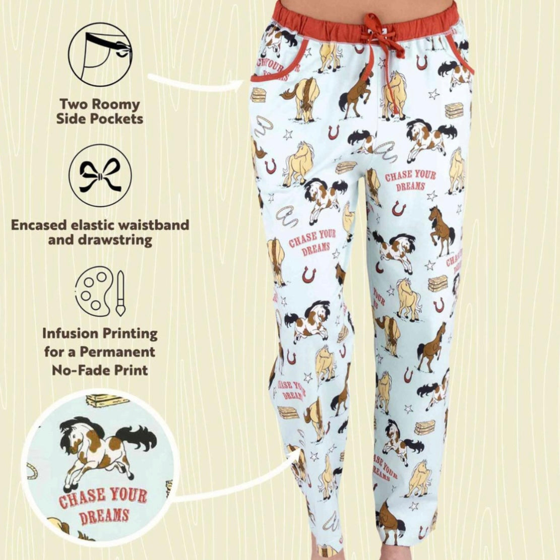 Lazy One Chase Your Dreams Horse PJ Pant
