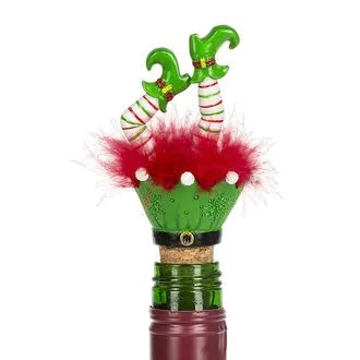 Christmas Wiggle Legs Wine Bottle Stopper Marabou Feathers