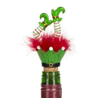 Christmas Wiggle Legs Wine Bottle Stopper Marabou Feathers